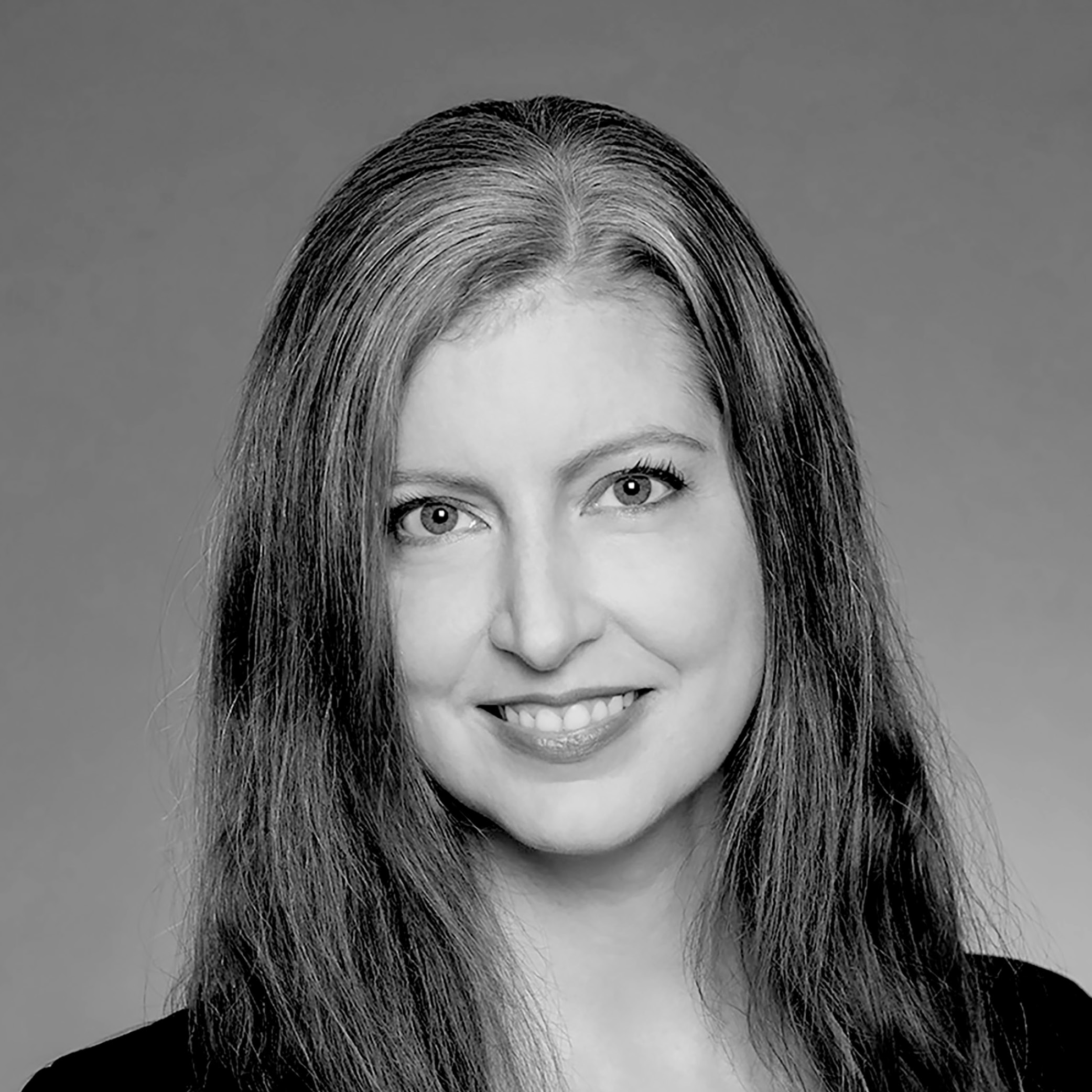 Our Team- Black and white picture of Rebekah Carmichael